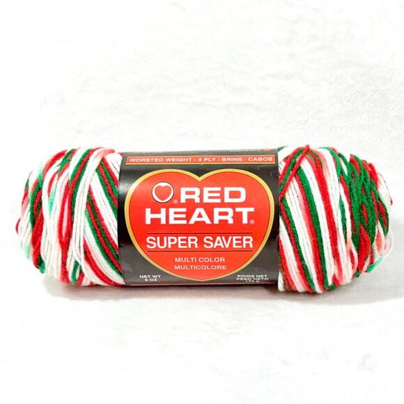 Rare Retired Red Heart Super Saver Color #983 Christmas - Six Skeins Available - Picture 1 of 6